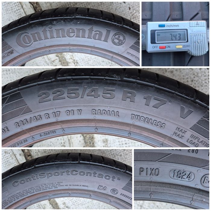 O bucată 225/45 R17 vară - una Continental