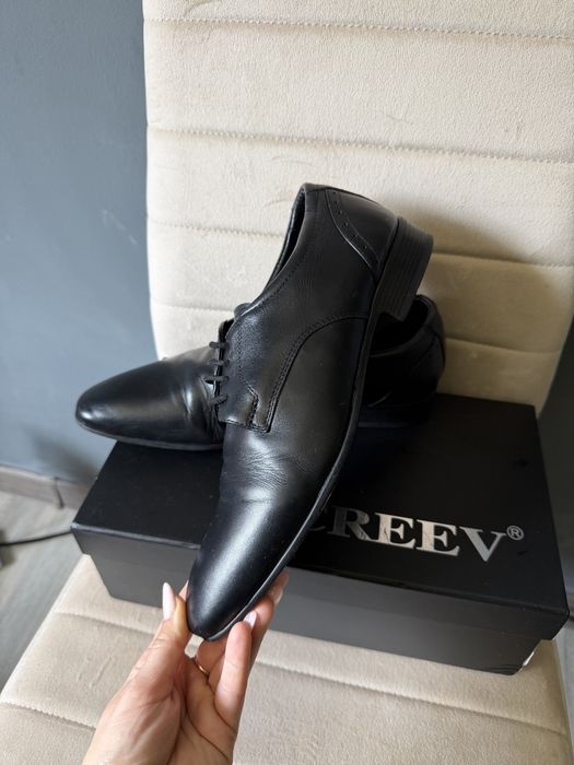 Pantofi barbat piele naturala Creev negri marime 39
