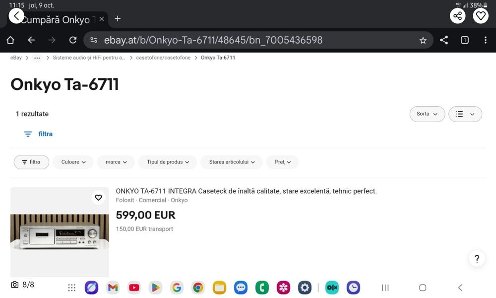 Onkyo Integra TA-6711. Deck de calibru. 3 head, cap serie. Preț fix !