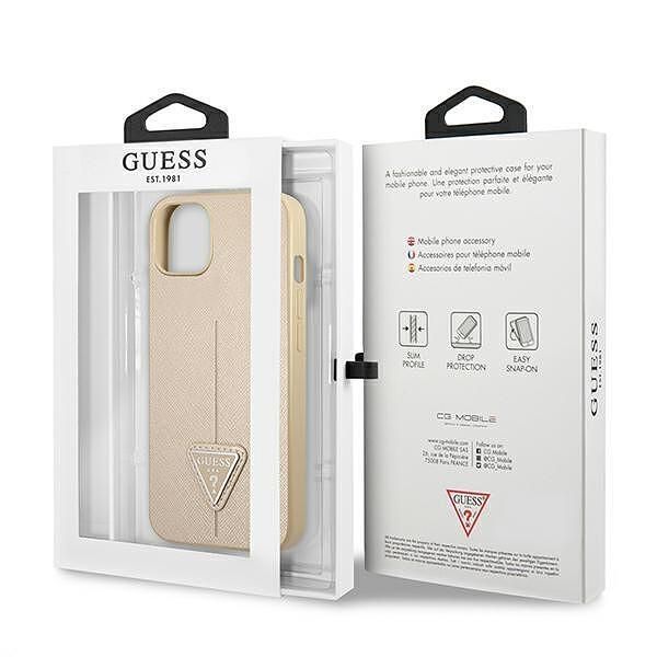 Guess hardcase saffianotriangle logo - дизайнерски кожен кейс за iphon