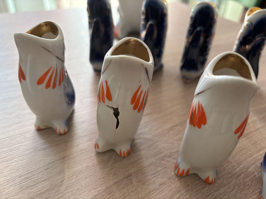 2 seturi serviciu cesti portelan forma pestisori