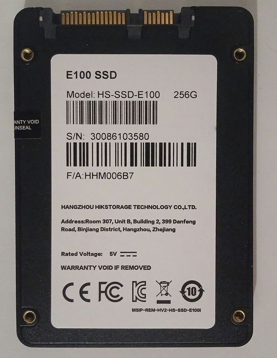 SSD Hikvision E100 256GB 2.5" SATA — 99%