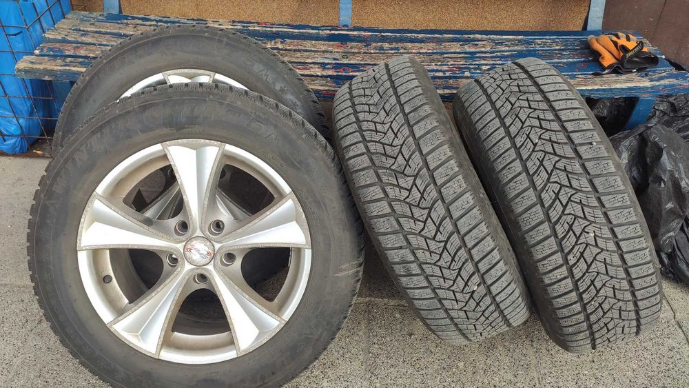 Продавам 4 алуминиеви джанти MMS Cama-HS 16" + гуми Dunlop Winter Sport 5 215/60/16