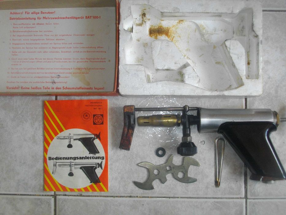 Бензинов нов поялник Горелка 1982г ГДР Немско старо качество BAT 100-1
