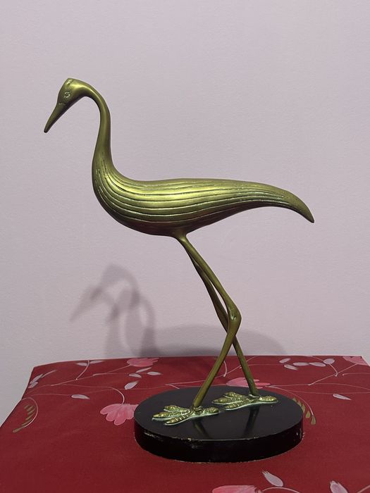 Sculptură Vintage din Bronz – Pasăre Stilizată