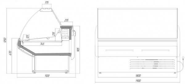 Vitrină orizontală asistată SGL 160 cm / NOU