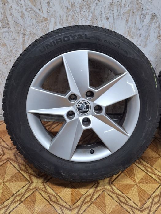 Set jante aliaj 5x112 r16 cu anvelope iarna 205 55 16