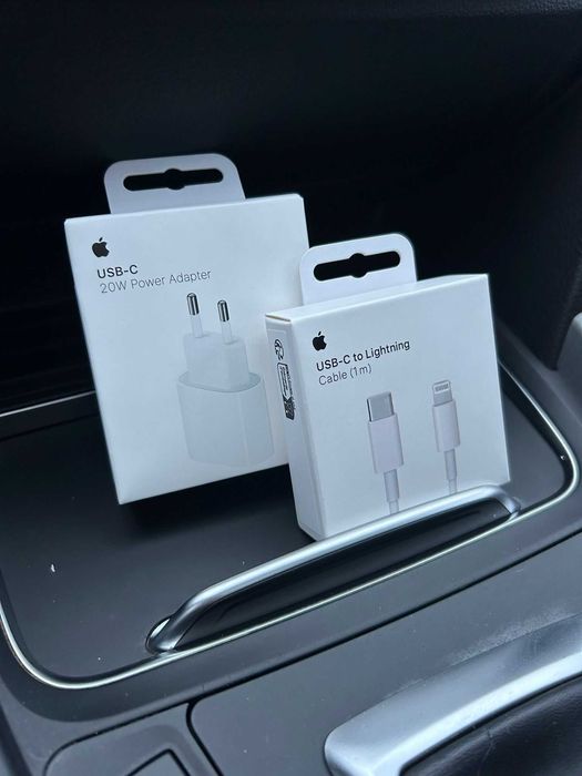 Set Incarcator iPhone - Type C / Lightning - Cablu + Adaptor - Noi, Sigilate