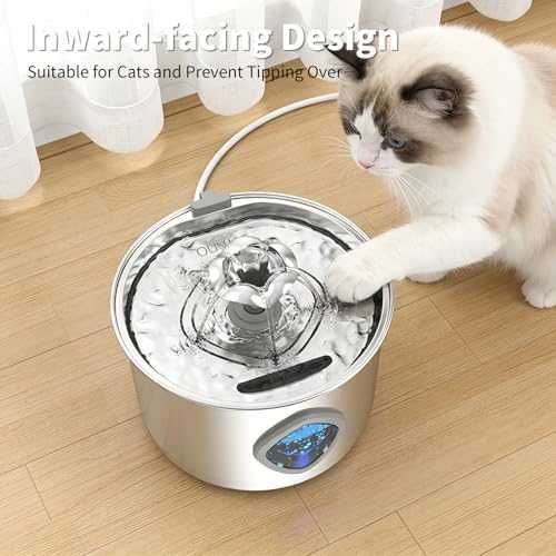 Нов Котешки фонтан 2.8L от неръждаема стомана тиха помпа за вода котка