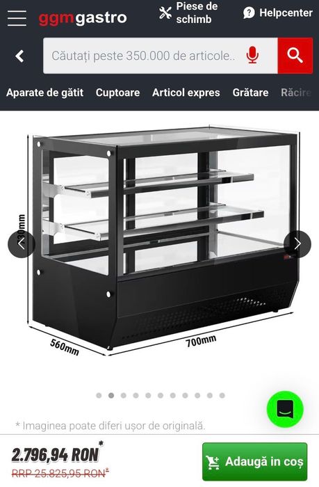 Vitrină frigorifică de masă