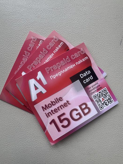 Мобилен интернет/ Sim карта, 15 гигабайта/GB за 30 дни