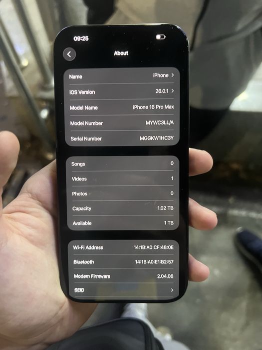 16 pro max  на 1 TB