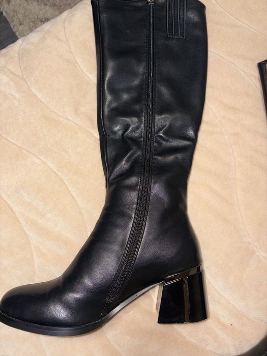 Дамски дълги ботуши от устествена кожа