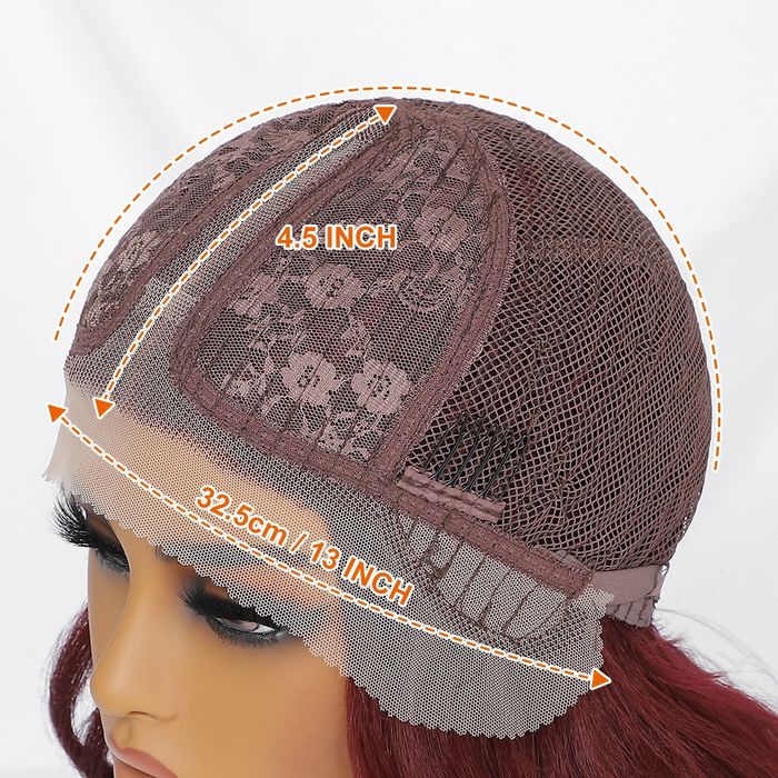 Оранжева лейс фронт къдрева перука с предна дантела