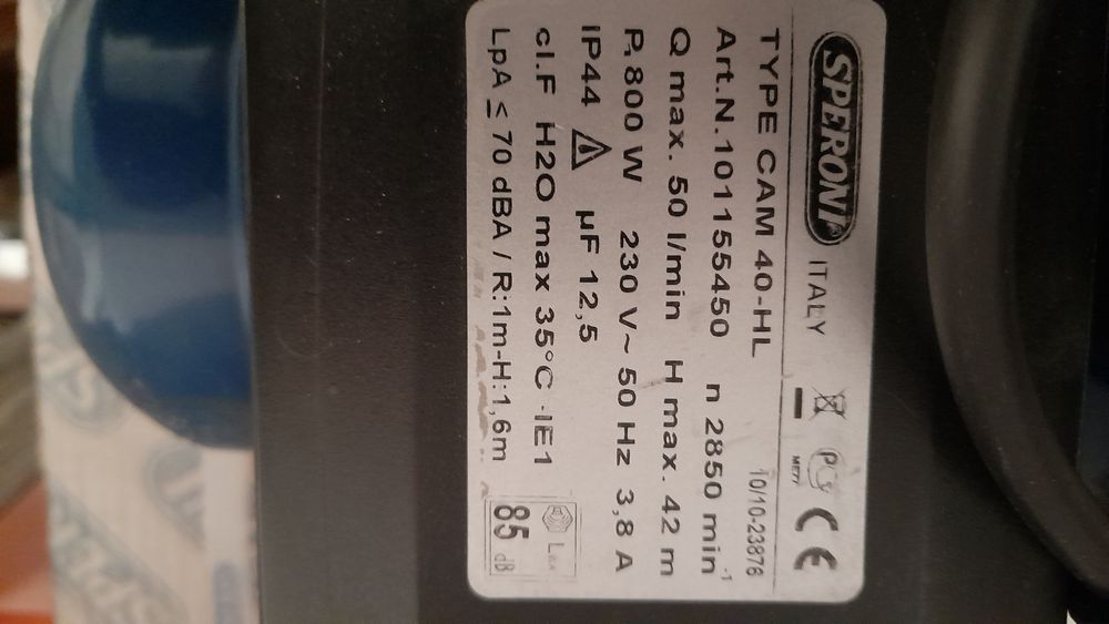 Продается итальянский  насос SPERONI 50 л/мин с европейской  автоматик