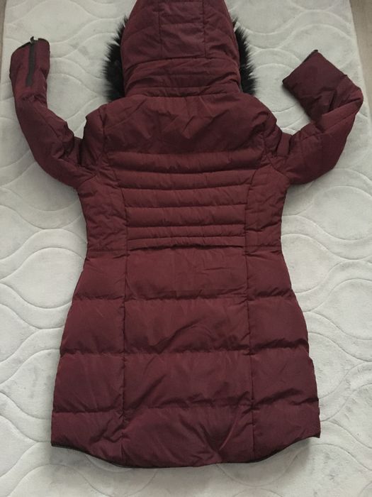 Дълго зимно яке в цвят бордо размер L