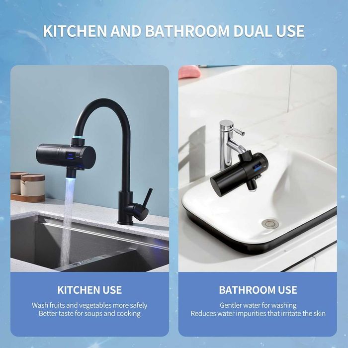 Robinet filtrat de apă Homelody 3.0 cu afisaj LED, 12 adaptoare