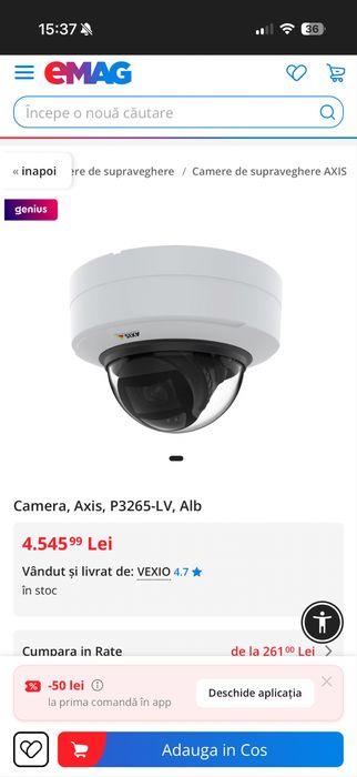 Cameră supraveghere IP Axis P3265-LV Full HD PoE IR
