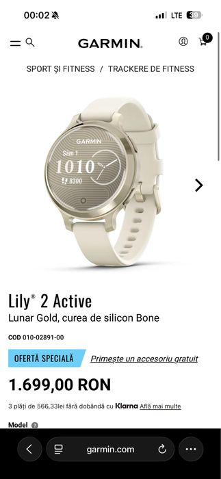 SmartWatch Garmin Lily 2 Active - SIGILAT