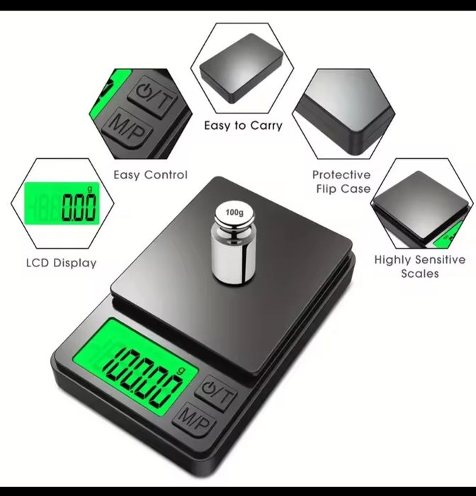 Прецизна Джобна мини Везна от 0,01гр до 1 кг /за грамове , унции, бижу