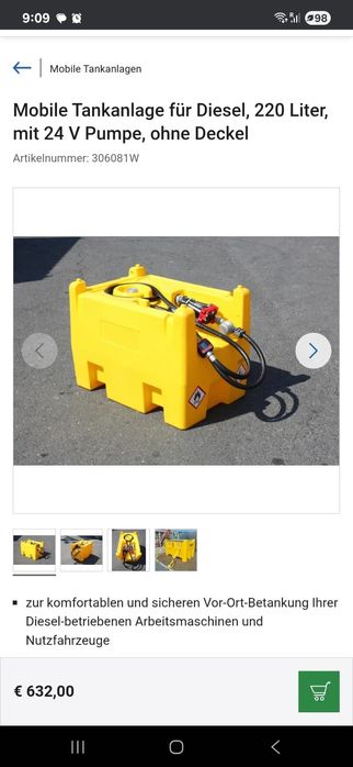 Rezervor mobil pentru combustibil 220l