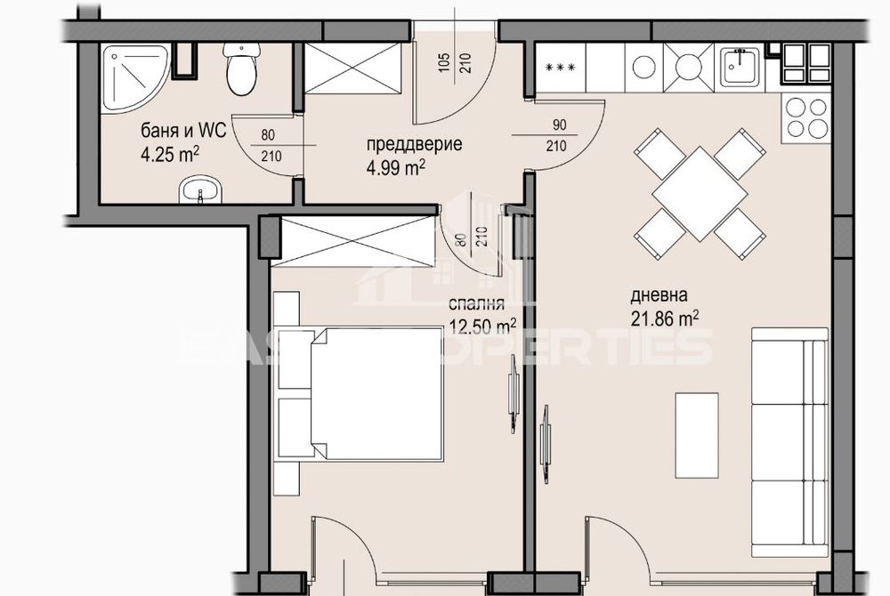 Продава се Двустаен апартамент в София, Малинова долина - 96 кв.м за 1664 €/кв.м - Снимка #1
