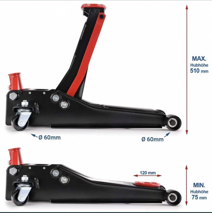 Крик хидравличен нископрофилен “крокодил” 75-510мм 3 тона ROCKFORCE