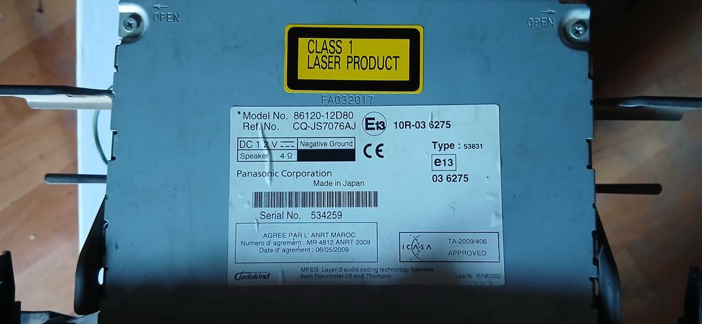 Магнитола Toyota Corolla