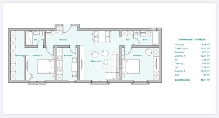 Apartament 3 camere, bloc nou, zona Plopi Timisoara