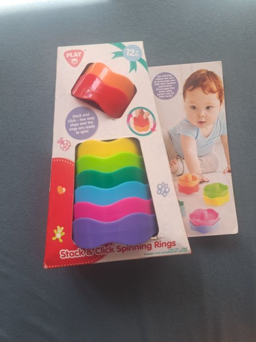 Нова цветна пирамида PlayGo Stack & Click Spinning Rings – 12+ месеца