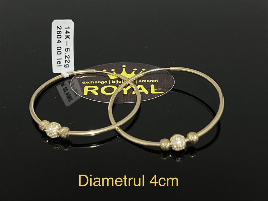 Bijuteria Royal CB : Cercei dama aur nou 14k 5,22gr