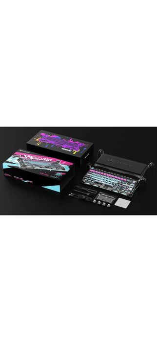 Tastatura Mecanica GravaStar Mercury V75 Pro, Gaming, ANSI US, USB-C cu fir, Switch Magnetic, Cyberpunk