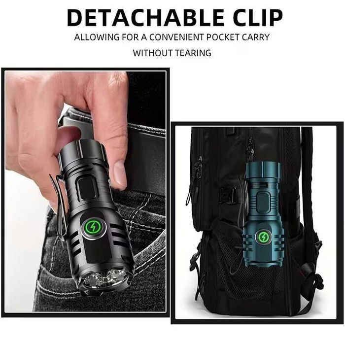 Мини фенер с магнит мощен силен и надежден с алуминиев корпус 1000 lm