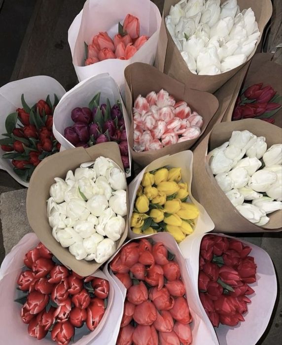 Тюльпаны на 6,7,8 марта оформление