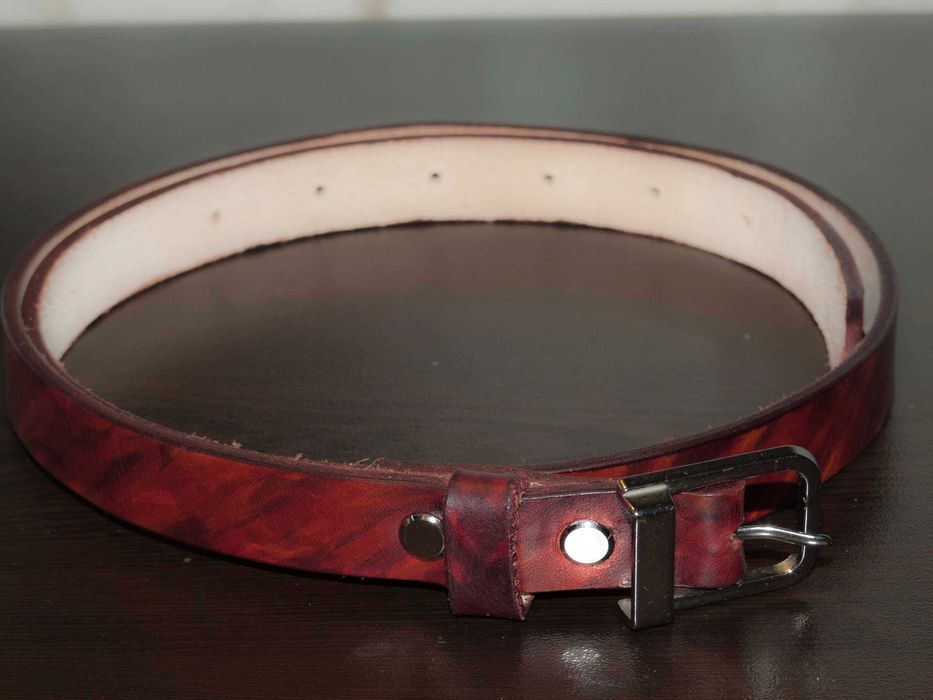 Дамски колан от естествна кожа, ръчна изработка