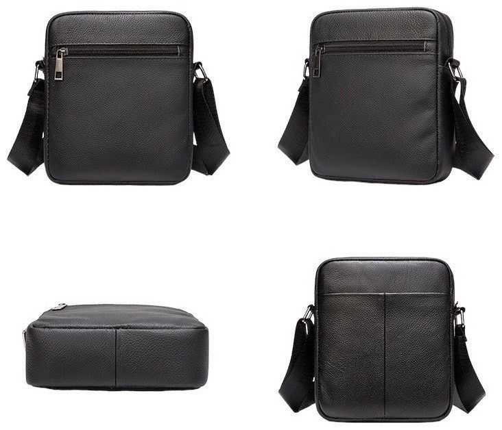 Барсетка натуральная кожа черная