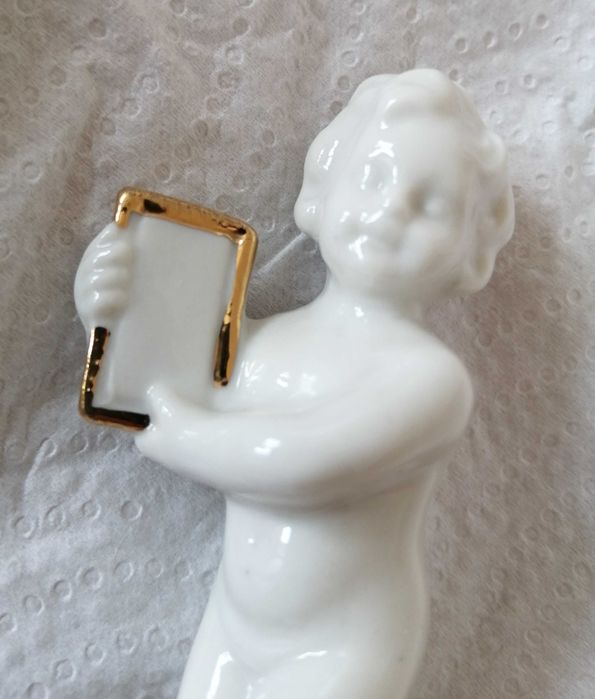 Doi ingerasi pereche ingeri bibelouri ceramica portelan bibelou