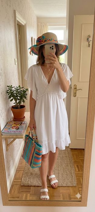 Rochie albă măr. 40, M