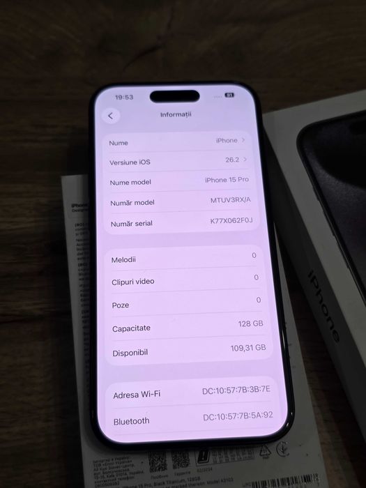 iPhone 15 Pro 128GB cu garanție