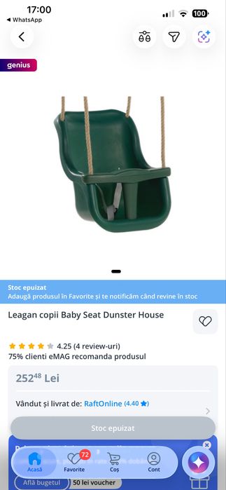 Leagan copii verde