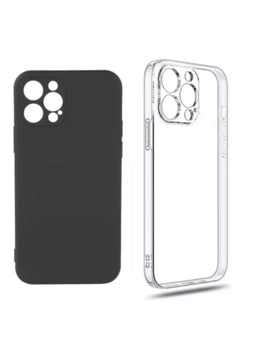 Husa Silicon Ultra Slim Clara / Neagra - Iphone 11 12 13 PRO MAX
