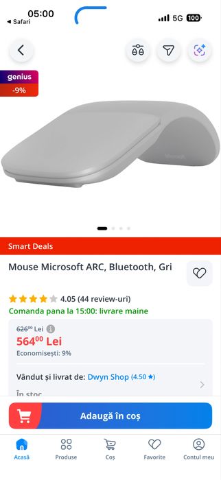 Microsoft Surface Arc Mouse gray / wireless • NOU / SIGILAT •