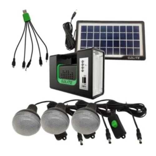 Kit solar GD-Lite 10, dotat cu 3 becuri LED + acumulator + Radio. NOU!