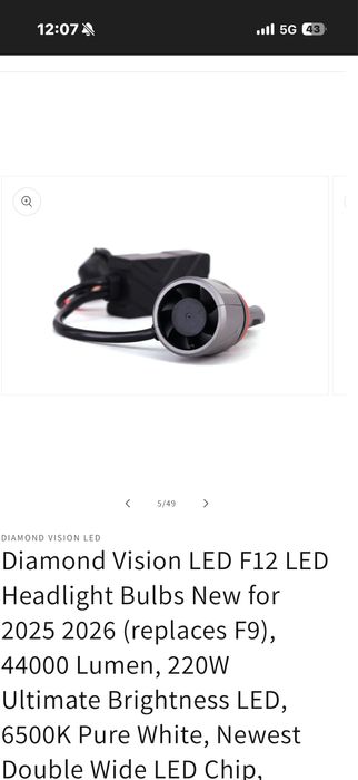Nou 2026Becuri led Hb4 9006 Diamond Vision F12 220w 44000 lm 6500k