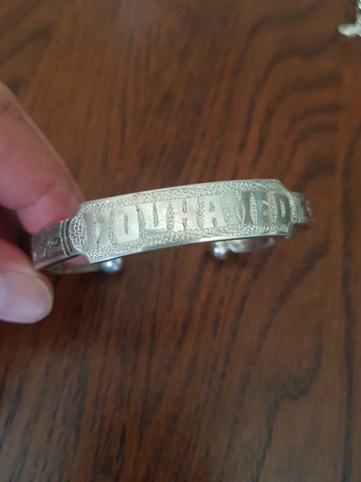 Bratara argint masiv 925.vintage,araba turcă  Mouhamed,facuta manual