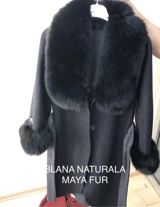 Palton de alpaca cu blana naturala