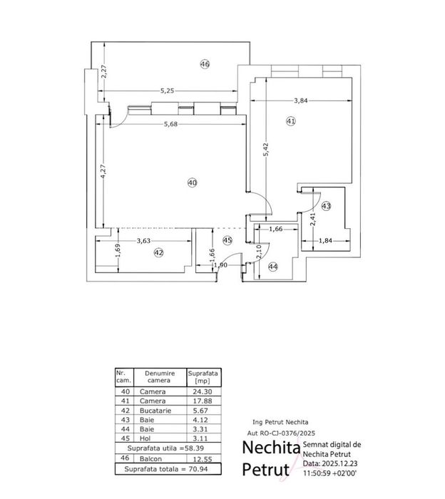 Apartament dormitor matrimonial, terasa logie 12 mp, A0 Voluntari Pipe