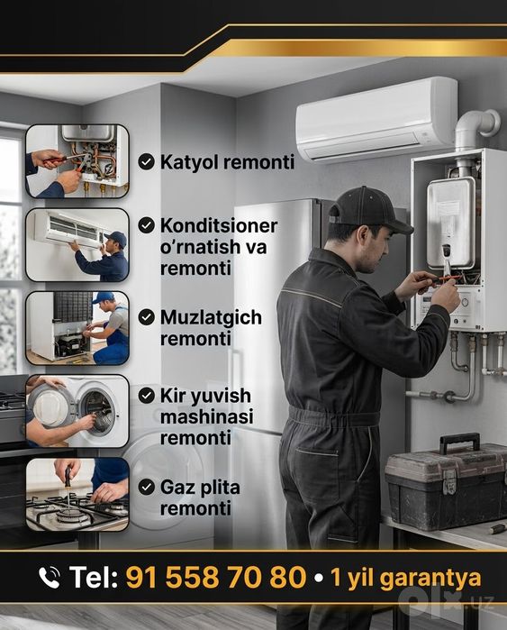 Katyol,Konditsaner,Kirmashina,Haladilnik boyicha barcha hizmatlar