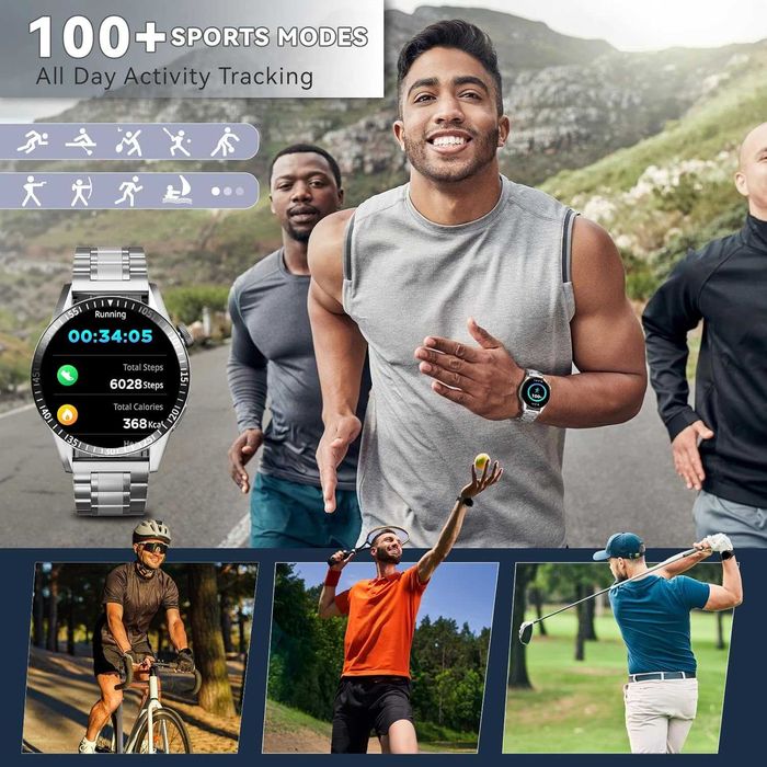 Ceas inteligent bărbați,răspuns/efect. apeluri, ceas fitness,sigilat