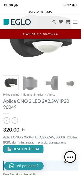 Aplica led EGLO ONO 2 50% reducere pret Outlet